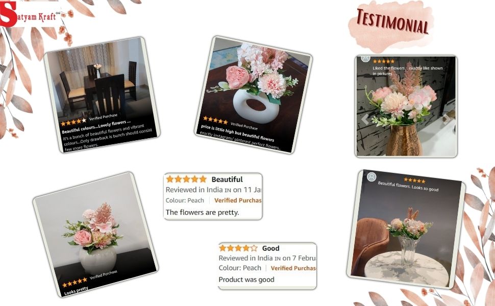 Artificial Multiflora Flower Roses Fake Sticks Bunch Decorative Without Vase Peach Fabric