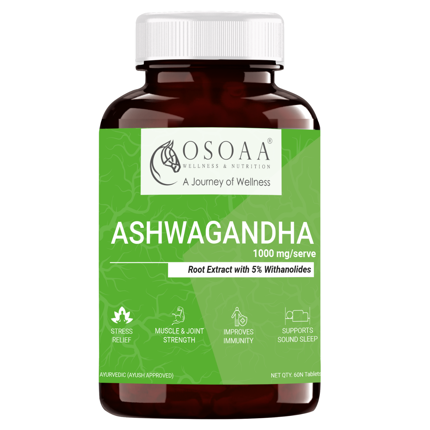 Osoaa Ayurvedic Ashwagandha 1000 mg - 60 Caps
