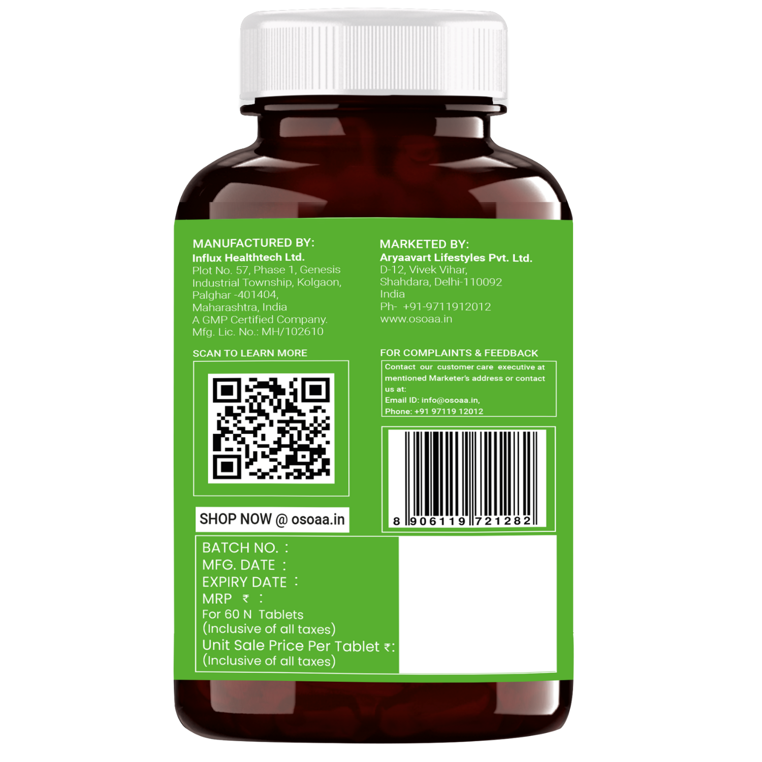 Osoaa Ayurvedic Ashwagandha 1000 mg - 60 Caps