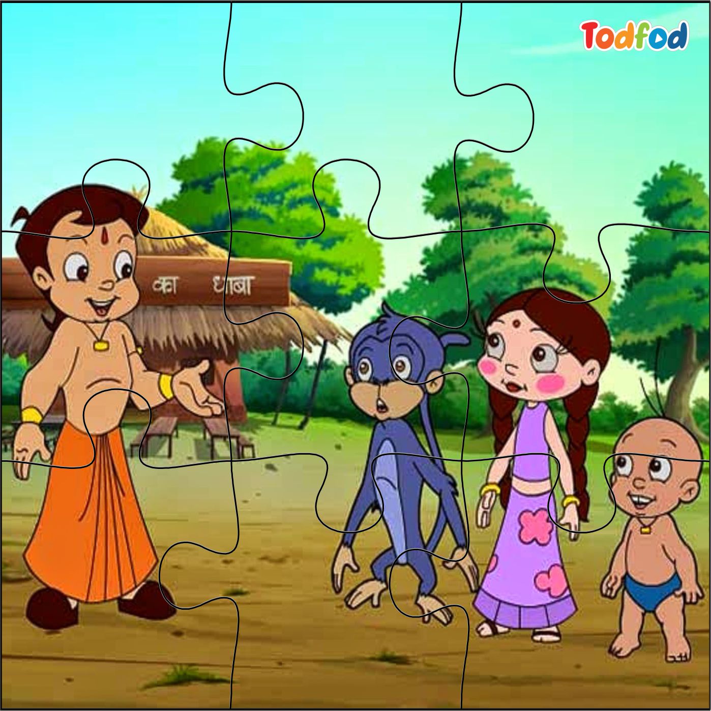 Wooden Jigsaw Puzzles - Chota Bheem & Friends Anime Cartoon Characters