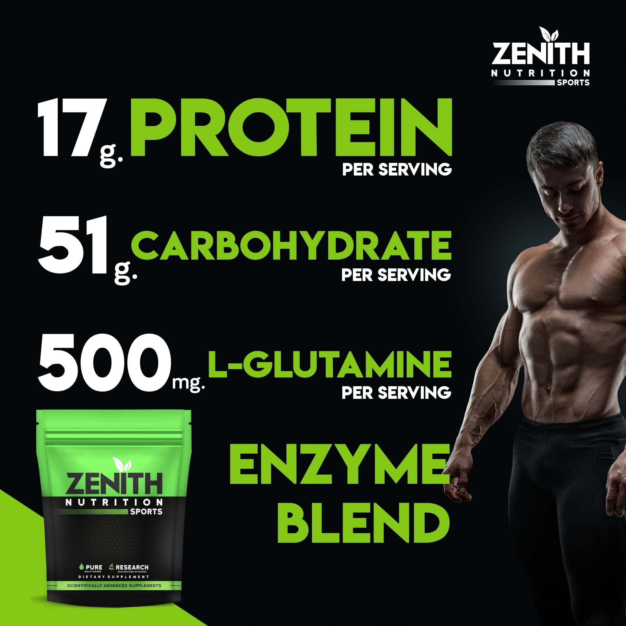 Zenith Sports Mass Gainer with Enzyme blend