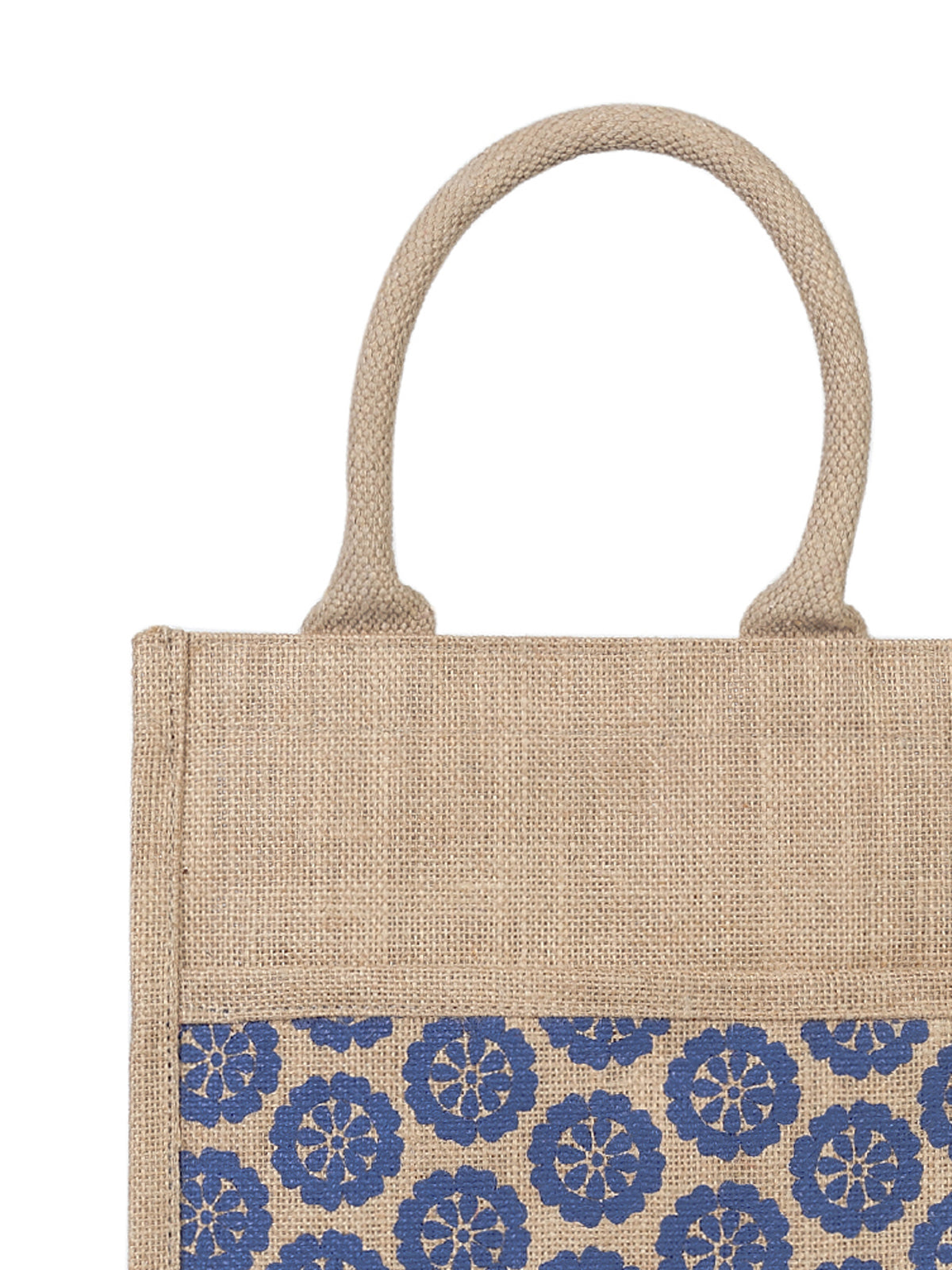 Jute Cottage Pocket Zipper Lunch Bag 100% Genuine Jute
