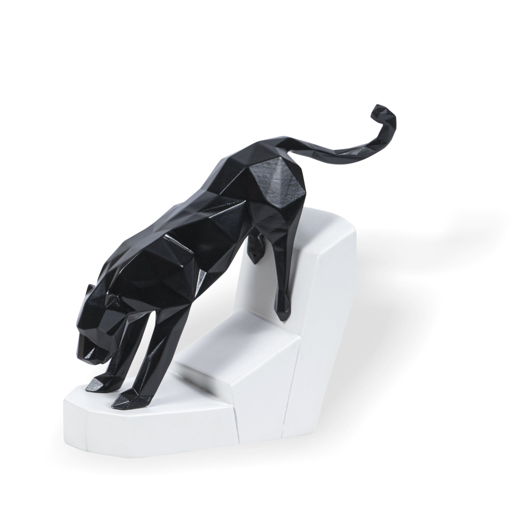 Artarium Modern Geometric Leaping Jaguar Figurine Idol