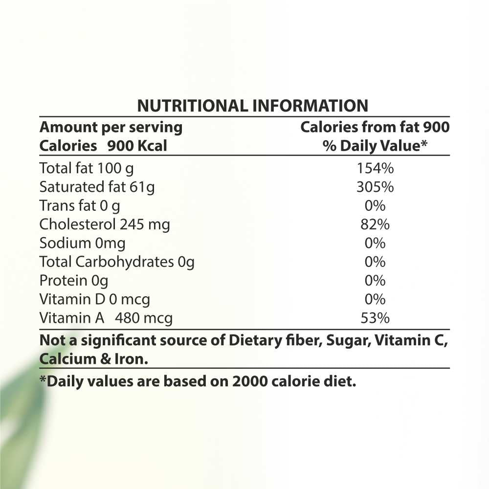 Azafran Grass Fed Gir Cow's Organic A2 Ghee - 275 ml