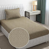 Fresh From Loom Single Bed Bedsheet Microfiber Rotary Printed with 1 Pillow Covers 144 TC Dark Beige Damas