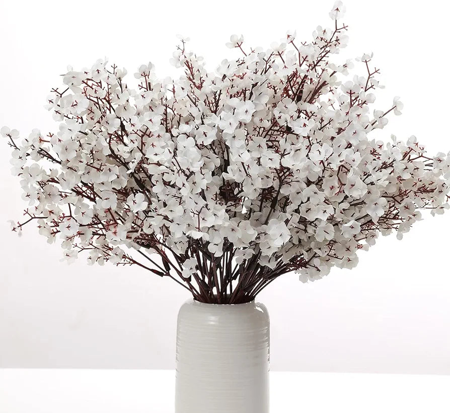 Silk Artificial Baby Breath Gypsophila Flower Stick Bunches for Vase Pot Pack Vase Not Included Of 5
