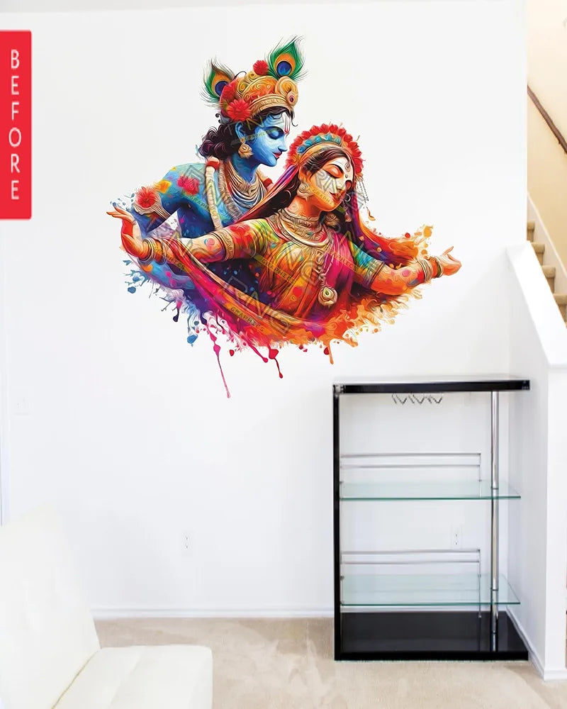 Rng Graphics Pvc Vinyl Little Krishna Wall Sticker Multicolor 58 Cm X 58cm DW-137L