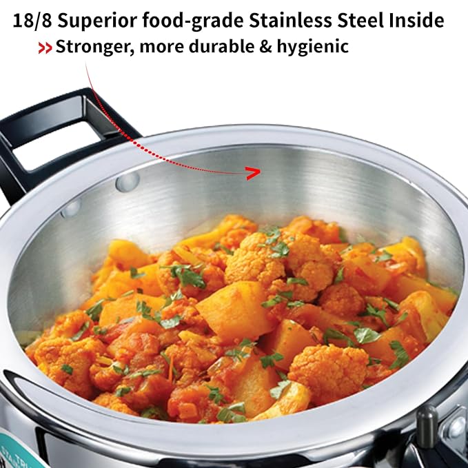 Hawkins 1.5 Litre Triply Stainless Steel Pressure Cooker Inner Lid Induction