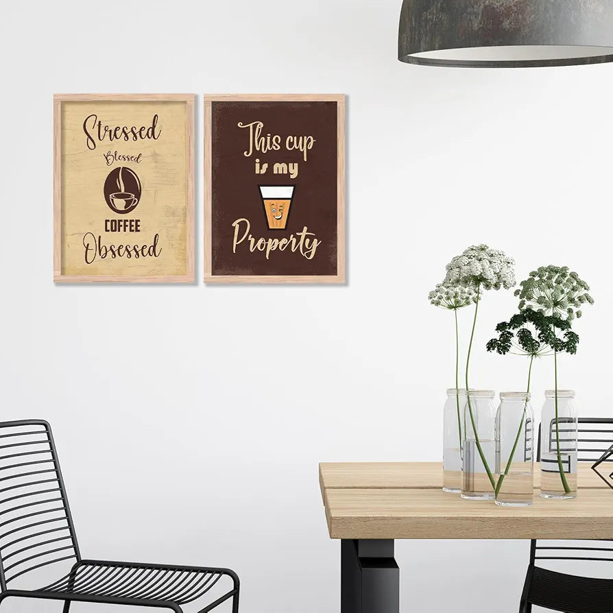 Kotart Tea/Coffee Quotes Posters with Frame for Kitchen Restaurant Cafe - Pack of 2 Design10