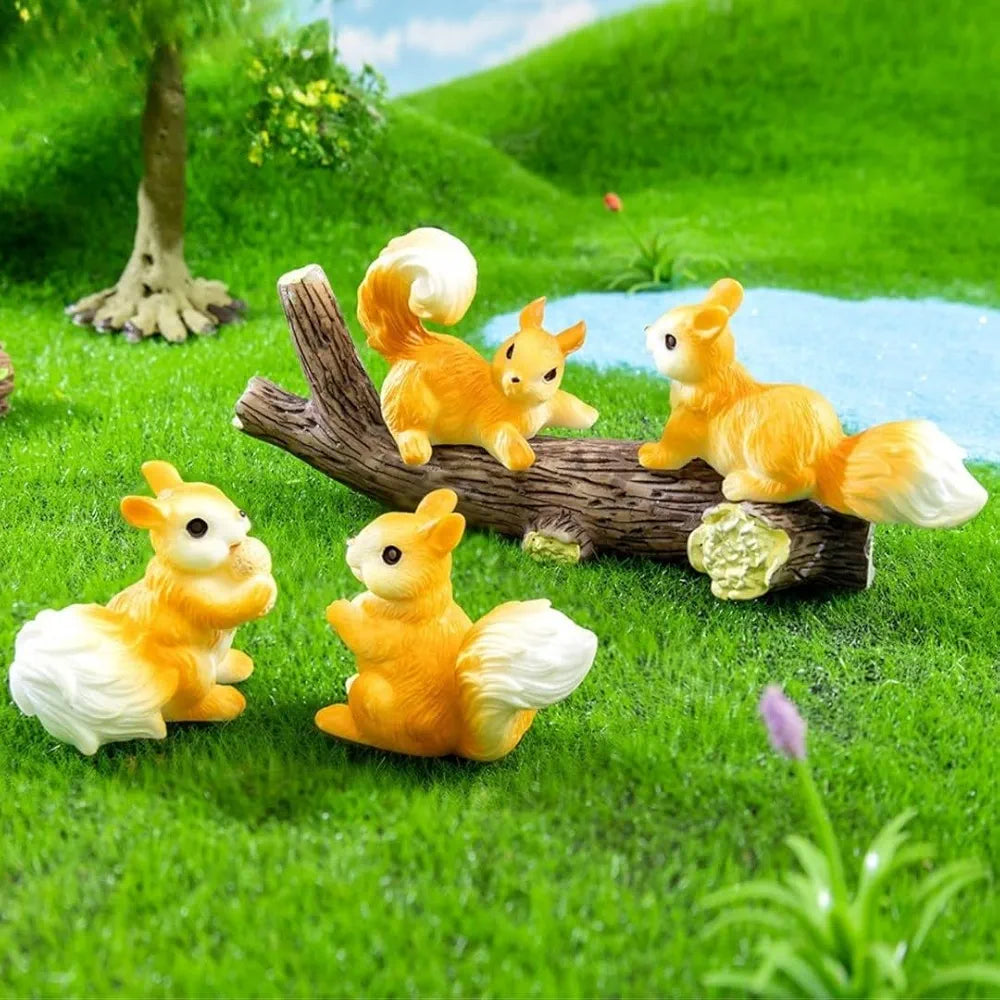 Satyam Kraft Resin 1 Set  Squirrel Miniature Figurines Showpiece