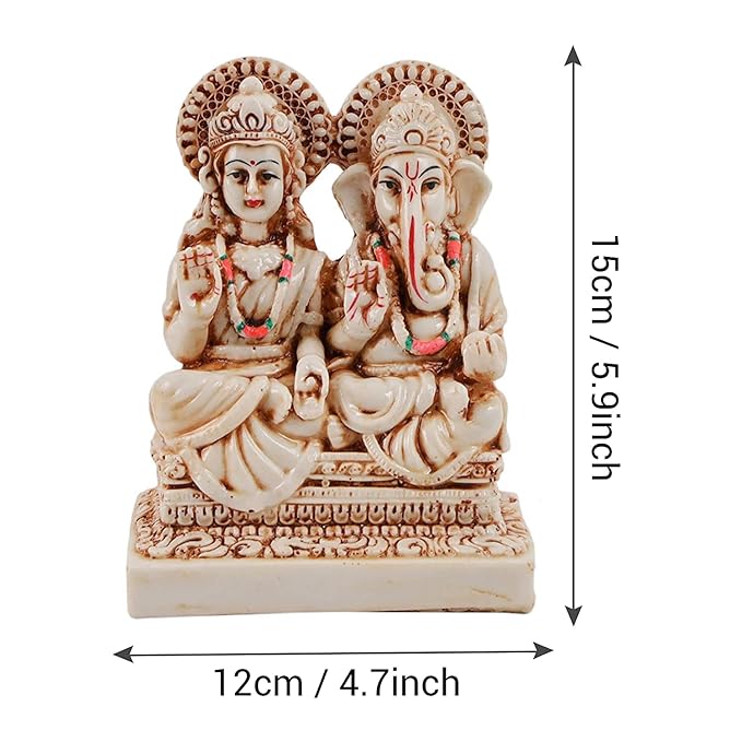 Tied Ribbons Laxmi Ganesh Idol Statue Showpiece Decoration Items for Home Decor Mandir