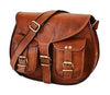 CraftShades -9.11 Inch Cross Body Double Pocket Sling Goat Leather Bag for Boys & Girls