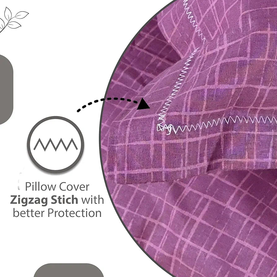 Divine Casa 144 TC 100% Pure Cotton Queen Size Double Bed Bedsheet with 2 Pillow Covers Wavy Pattern Colour Charcoal Yellow