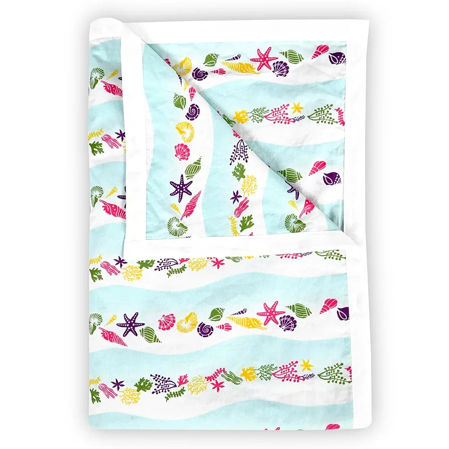 Divine Casa Pure Cotton Printed Single Dohar 120 GSM Soft & Lightweight Throw Blanket Colour Cosmic Sky