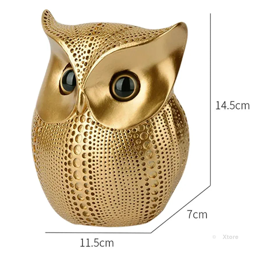 Xtore Modern Classy Lucky Owl Resin Art Figure Showpiece