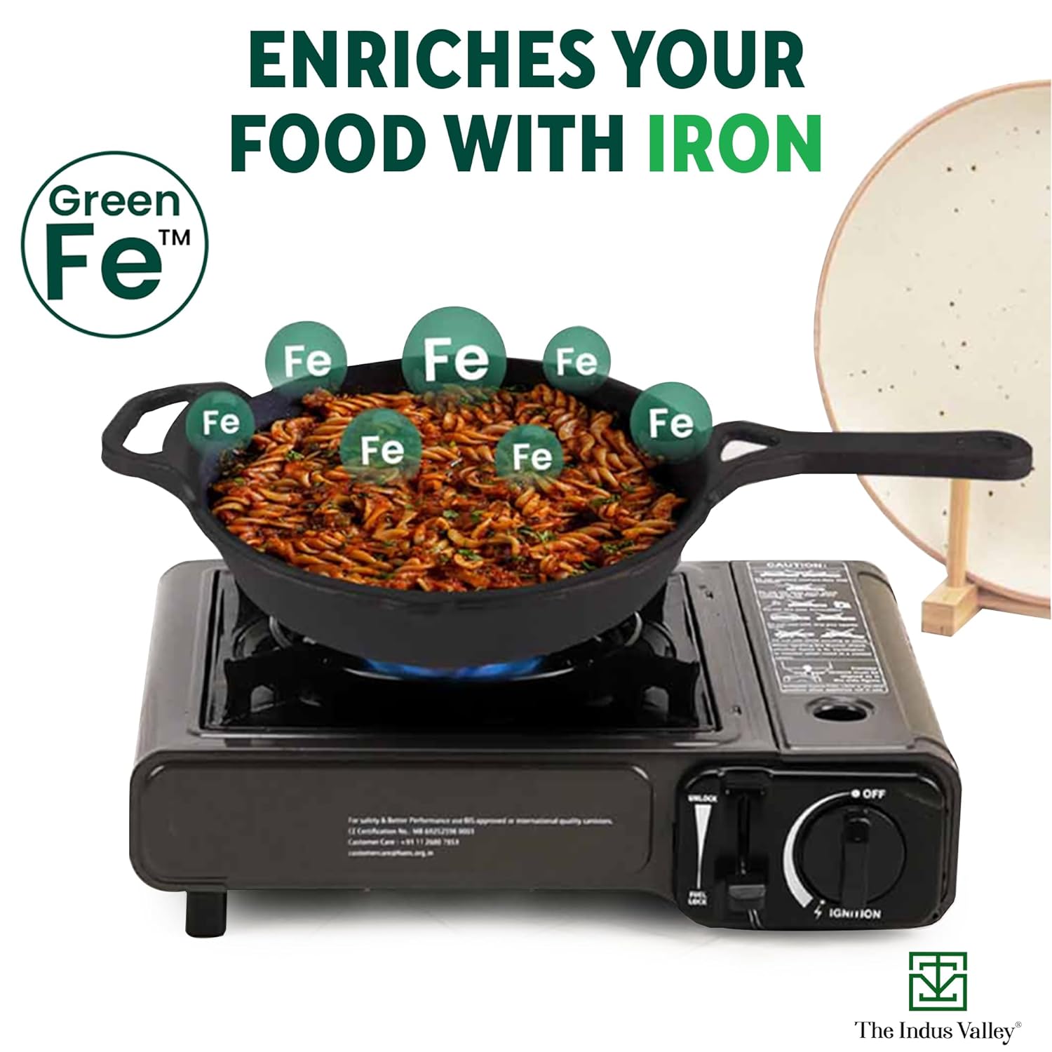 The Indus Valley Preseasoned Cast Iron Fry Pan | Skillet With Long Handle