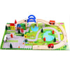 Wooden Railway Overbridge Vehicles Set Toy for Kids