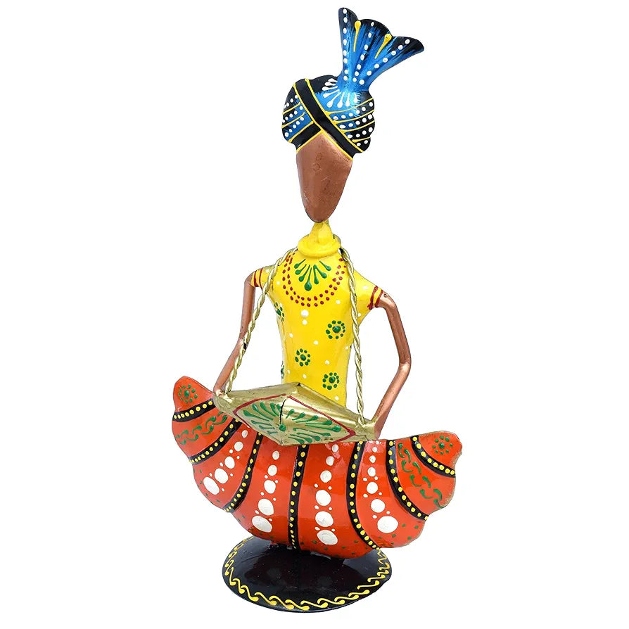 Kraftskala Metal Figurines for Home Decor Traditional Rajasthani Musicians Pack of 3