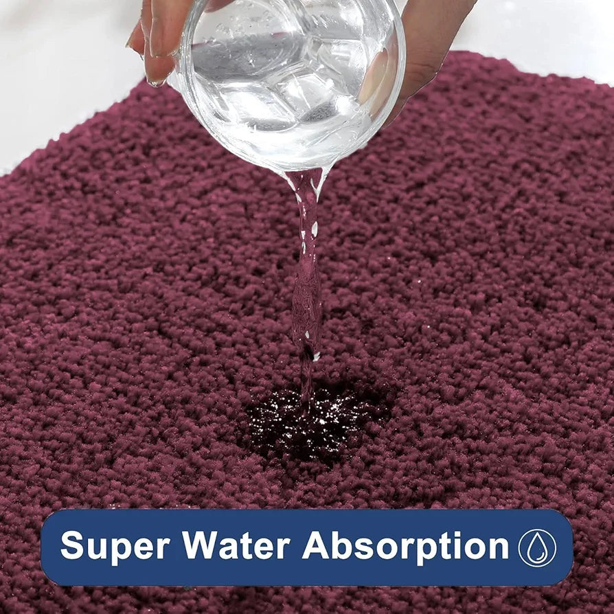 Luxe Home International Bathmat 2500 Gsm Microfiber Anti Skid Slip Colour Wine