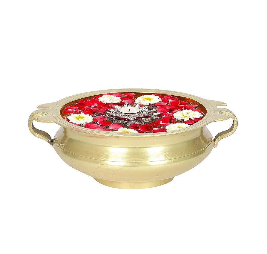 Two Moustaches Brass Urli Traditional Bowl Showpiece