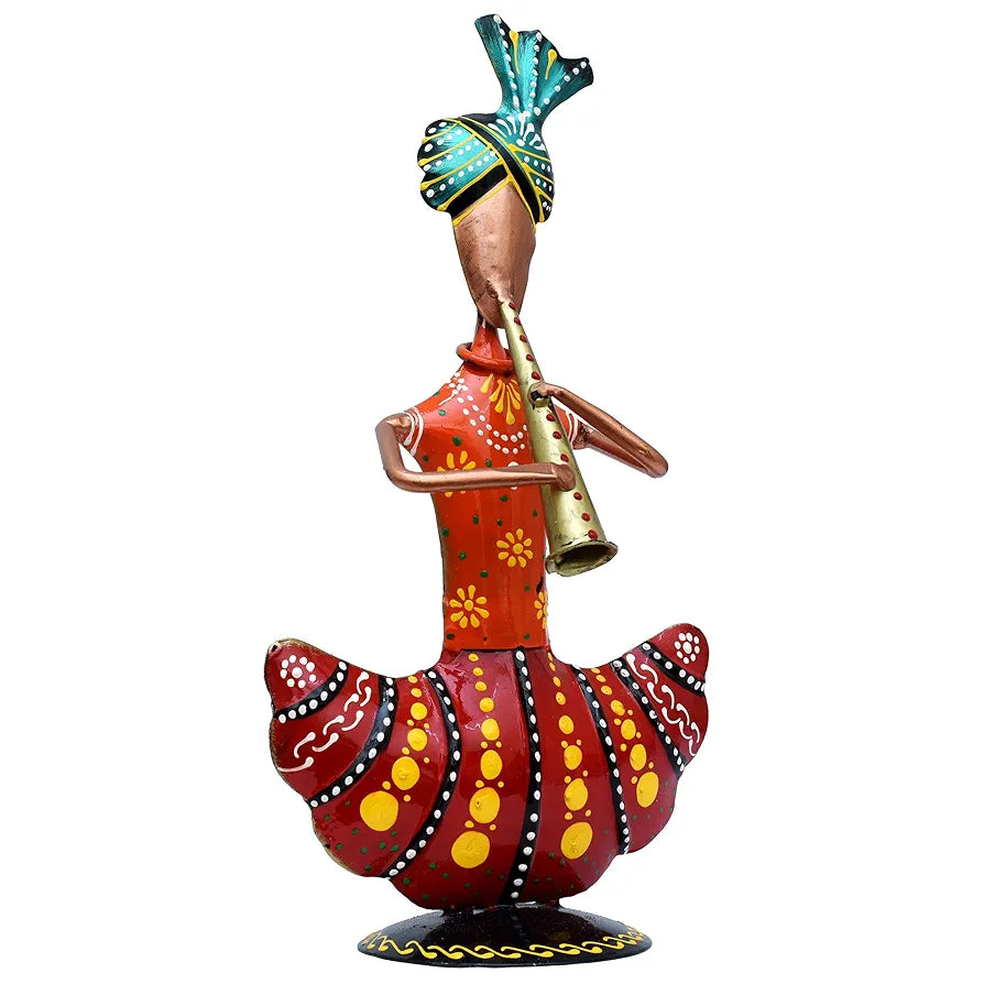 Kraftskala Metal Figurines for Home Decor Traditional Rajasthani Musicians Pack of 3