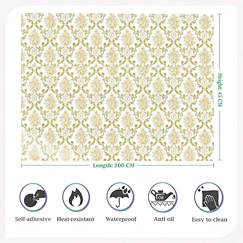 Jaamso Royals Golden Damask Hall Wallpaper for Walls 200CM X 45CM