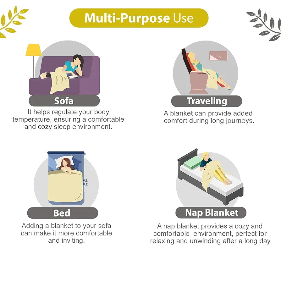 Divine Casa 120 GSM Microfiber Double Dohar Soft & Lightweight Throw Blanket Petal Lattice Pattern Colour Mustard Yellow