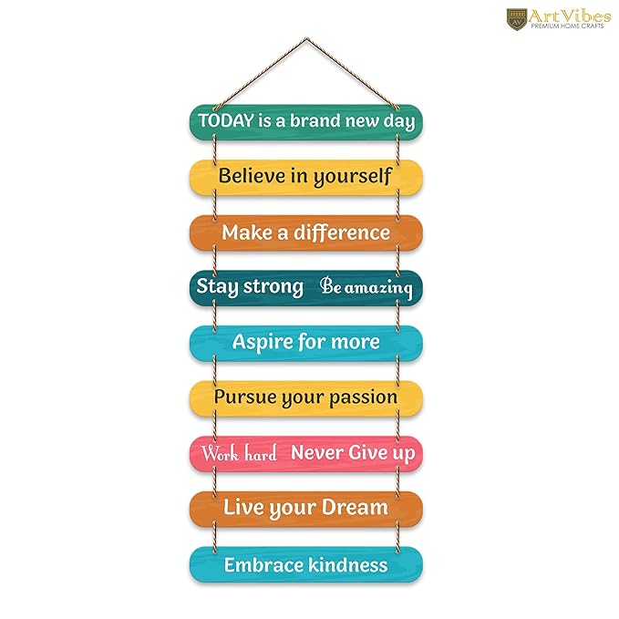 Artvibes Self Motivation Quotes Mdf Wooden Wall Hanging for Home Livingroom Art Items