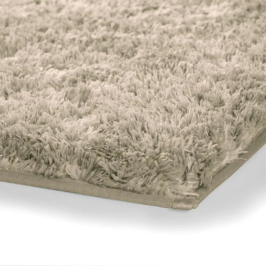 Luxe Home International Microfiber Luxe Home Bath Mat Super Soft Non Slip Vegas Mats For Bathroom Rectangular Colour Beige