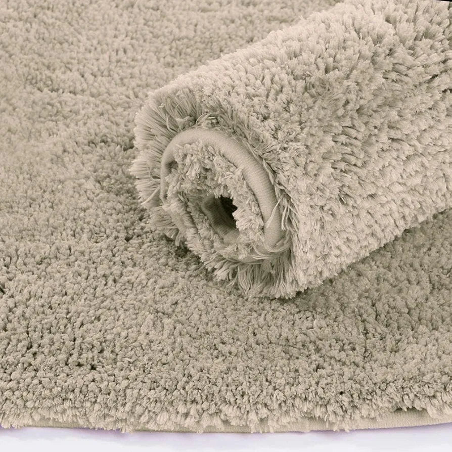 Luxe Home International Microfiber Luxe Home Bath Mat Super Soft Non Slip Vegas Mats For Bathroom Rectangular Colour Beige