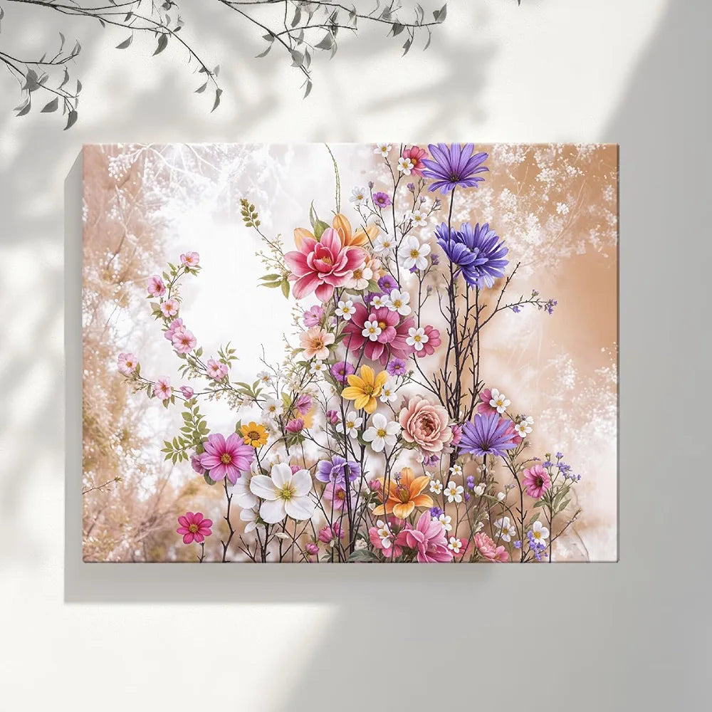ArtX Canvas Floral Paintings for Living Room Big Size Scenery Flowers Painting