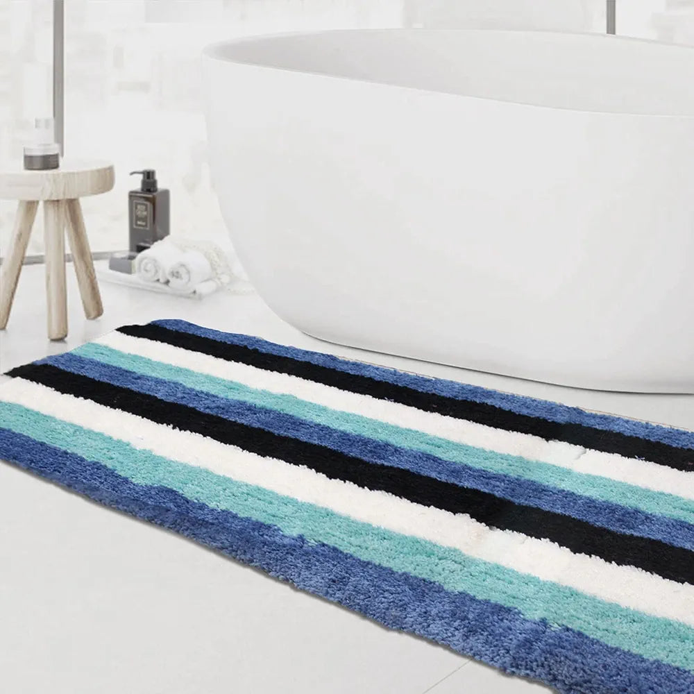 Luxe Home Jericho Runner 2500 Gsm Super Soft Microfiber Anti-Skid Washable Runner Colour Ocean 2x5 Feet