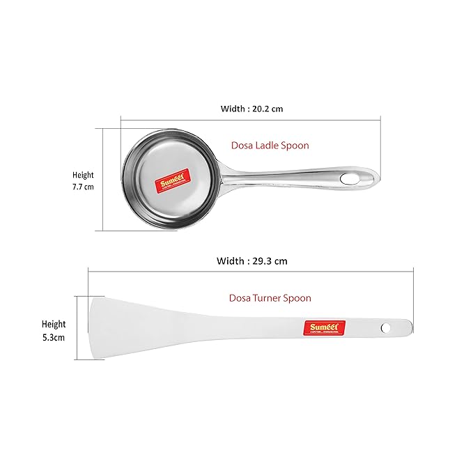 Sumeet Stainless Steel Perfect Dosa making Spoon/Ladle set of 2 Pcs
