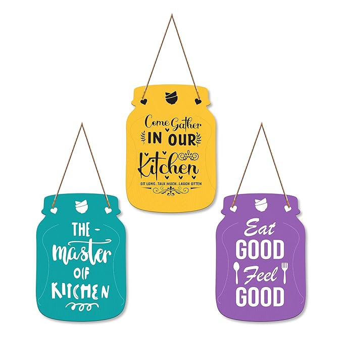 Artvibes Eat Good Feel Good Wall Hanger for Home Decor | Decoration Wooden Hanging Items | Quotes Decor Items