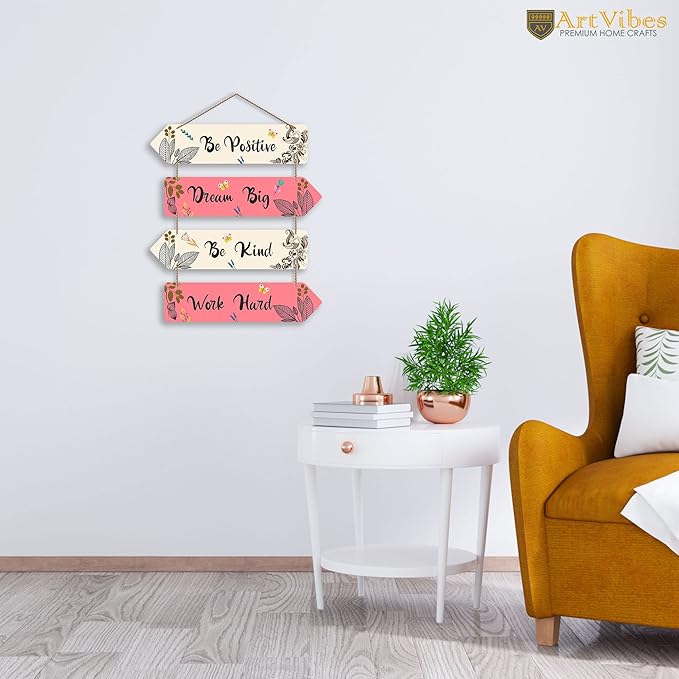 Artvibes Motivational Quotes Decorative Wall Art Mdf Wall Hanger for Living Room