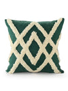 Sashaa World Cotton Cheer Tufted Cushion Cover Ideal For Sofa Ivory & Green