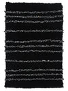 Sashaa World Striped Microfiber Anti Slip Backing Bathmat Colour Black
