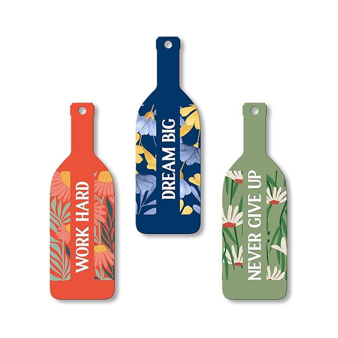 Artvibes Work Hard Dream Big Wooden Wall Hanging for Home Decor | Decorative Mdf Wall Hanger Artwork | Set of 3