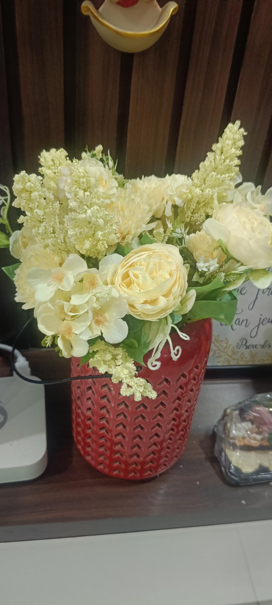 Artificial Multiflora Flower Roses Fake Sticks Bunch Without Vase Pink Fabric