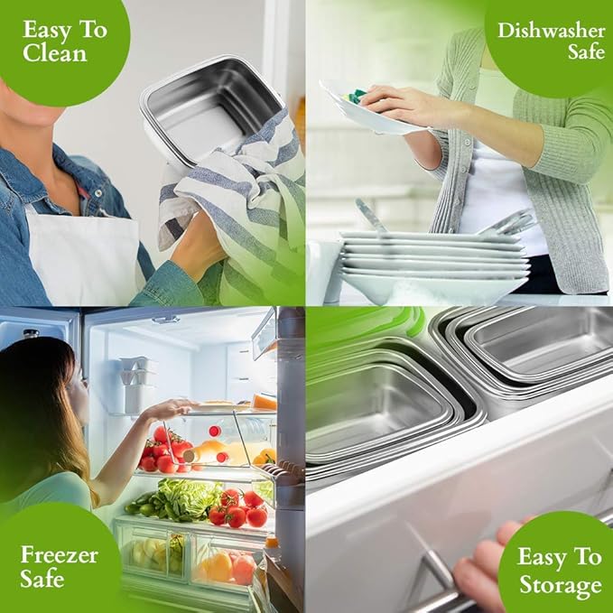 Femora High Steel Rectangle Heavy Duty Airtight Leakproof Unbreakable 2800 Ml Storage Container Lunch Box With Lock Lid