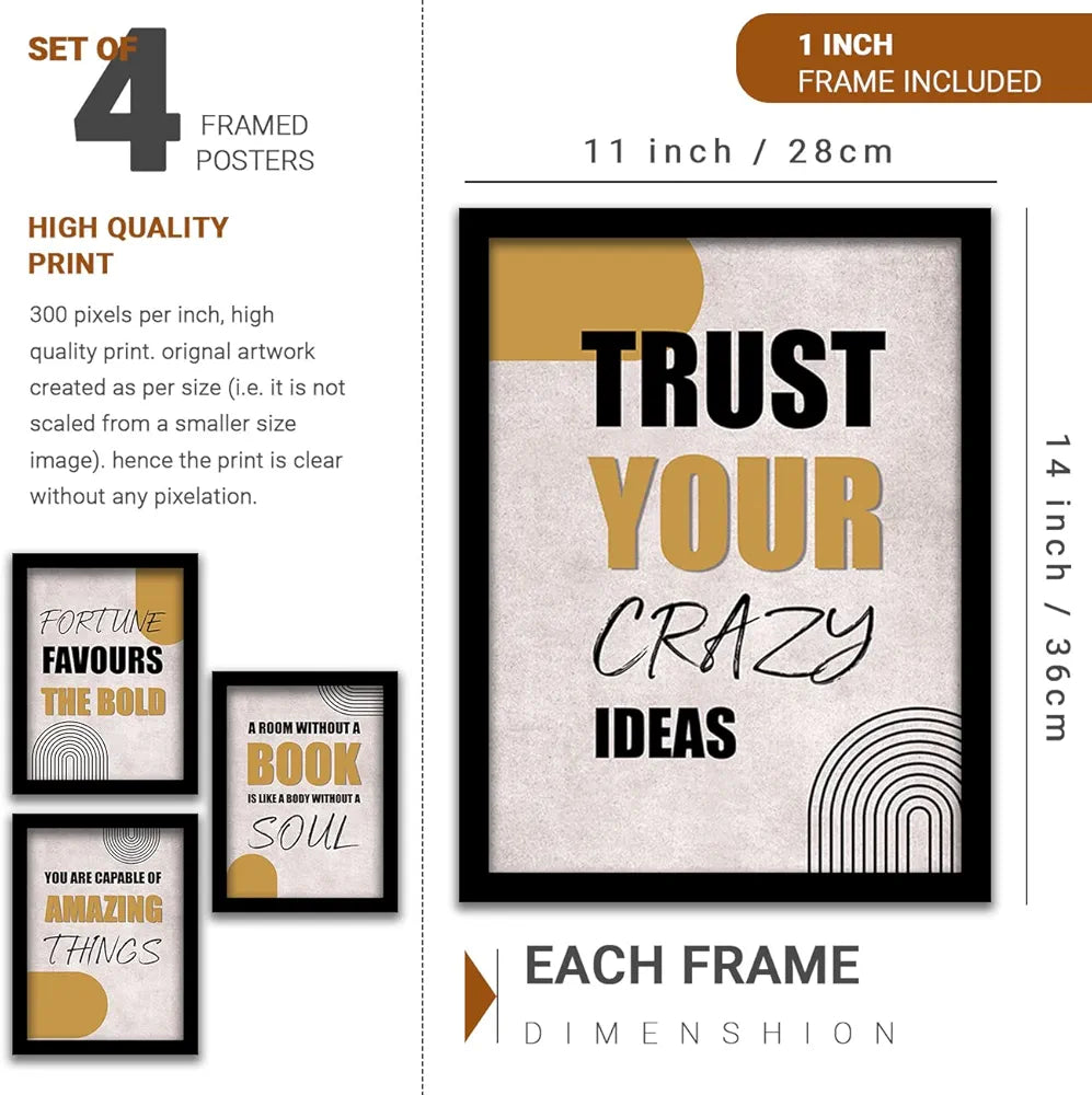 Kotart A Room Without a Book Motivational Quotes Wall Posters with Frame