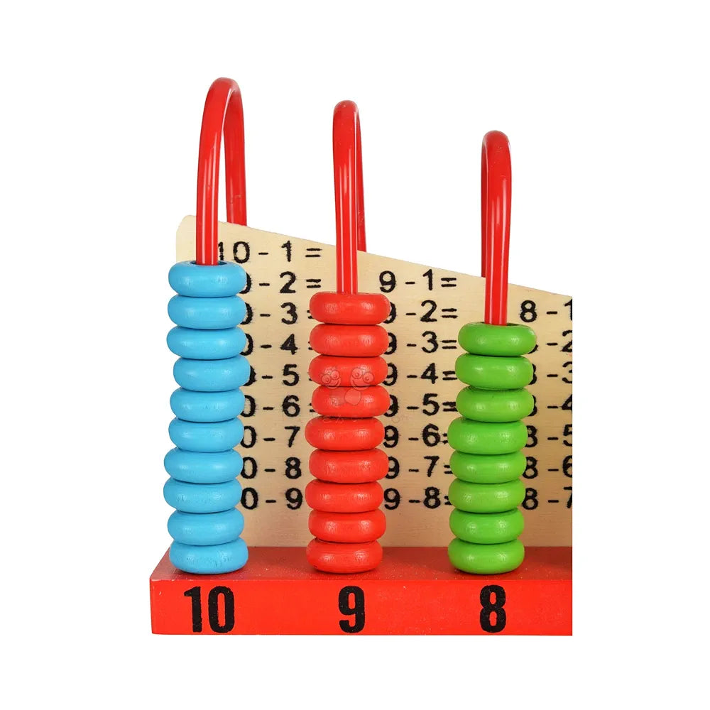 Trinkets & More® - Wooden Calculation Shelf | Abacus Counting Addition Subtraction | Maths Learning Early Educational Kit Toy for Kids 3+ Years 