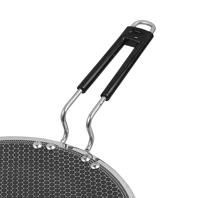 Vinod SAS Pro Platinum Triply Stainless Steel X Tawa - 25 cm | 4.0 mm Thick | Hexa Design