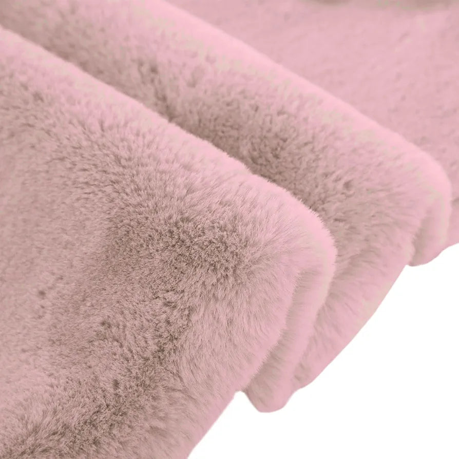 Luxe Home International Rectangular Bath Mat Super Soft Anti Skid Rabbit Fur  Bathroom Mats Rug Colour Peach