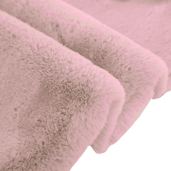 Luxe Home International Rectangular Bath Mat Super Soft Anti Skid Rabbit Fur  Bathroom Mats Rug Colour Peach