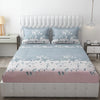 Fresh From Loom Double Bed King Size Floral Design Bed Spread with 2 Pillow Covers 144 TC Walnut Grey