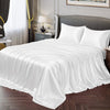 Cloth Fusion Satin Bedsheet for King Size Bed Perfect Set of 1 Satin Sheet 2 Pillow Covers H603 115 TC White