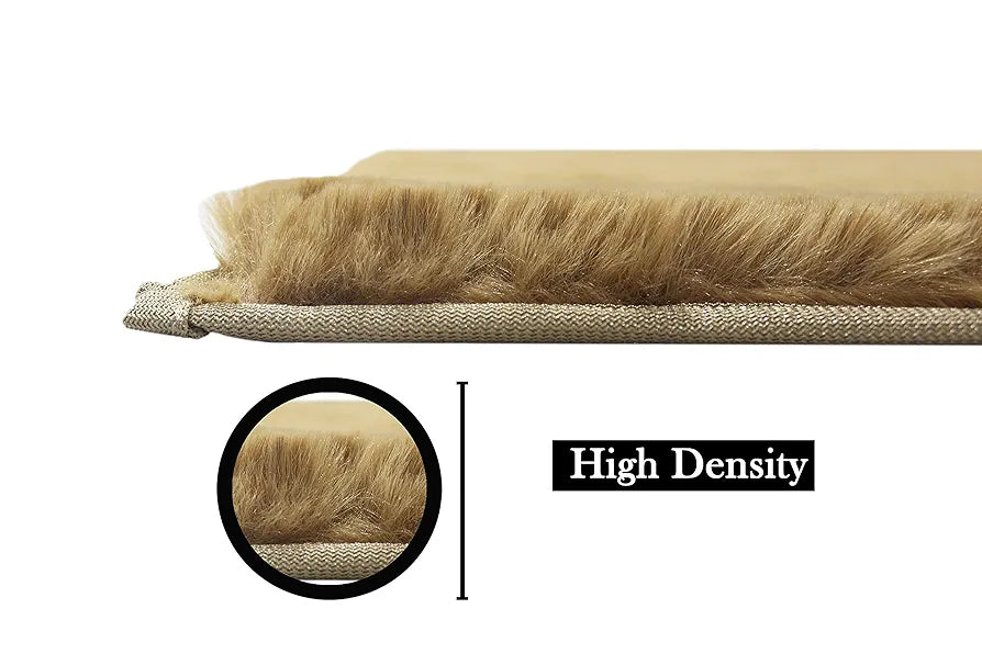 Luxe Home International Rectangular Bath mat Super Soft Anti Skid Rabbit Fur Mats 40X60 Cm Colour Cream Mocka