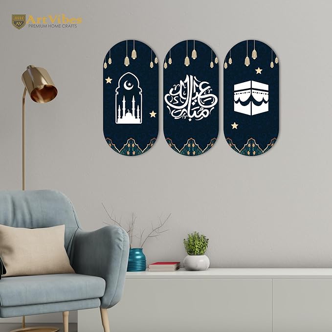 Artvibes Designer Wooden Wall Hanging Decoration Items for Home | Set of 3