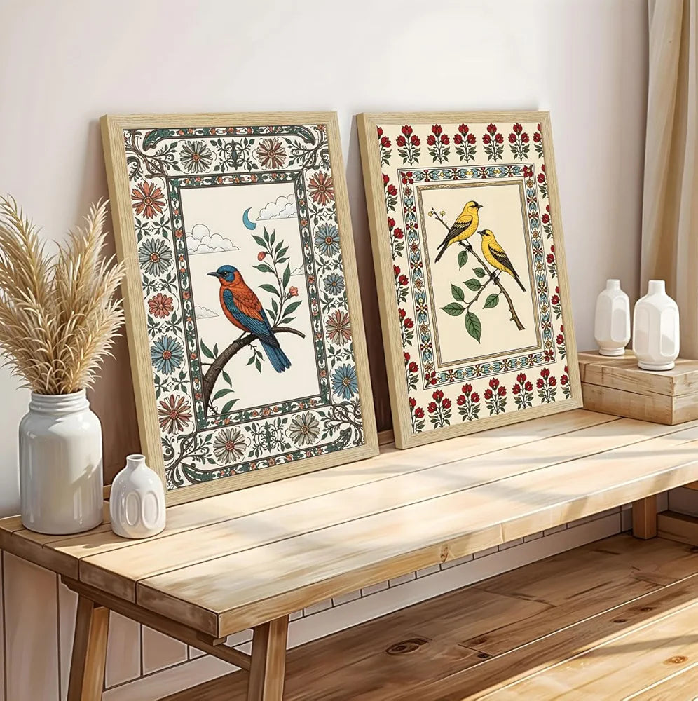 ArtX Paper Madhubani - 03 Paintings with Frame Set of 3